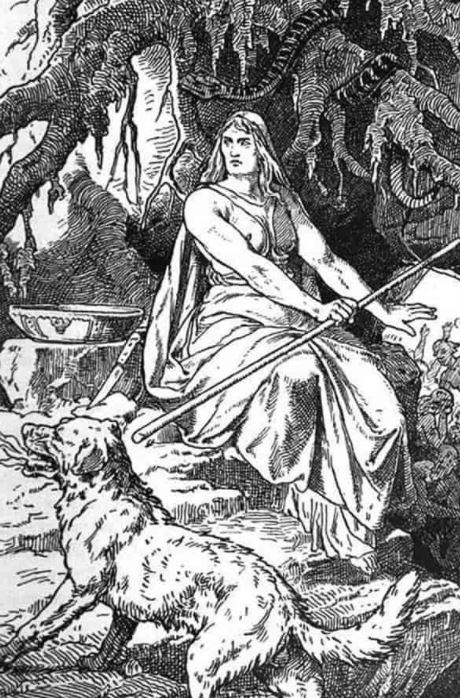Norse goddess Hel in helheim