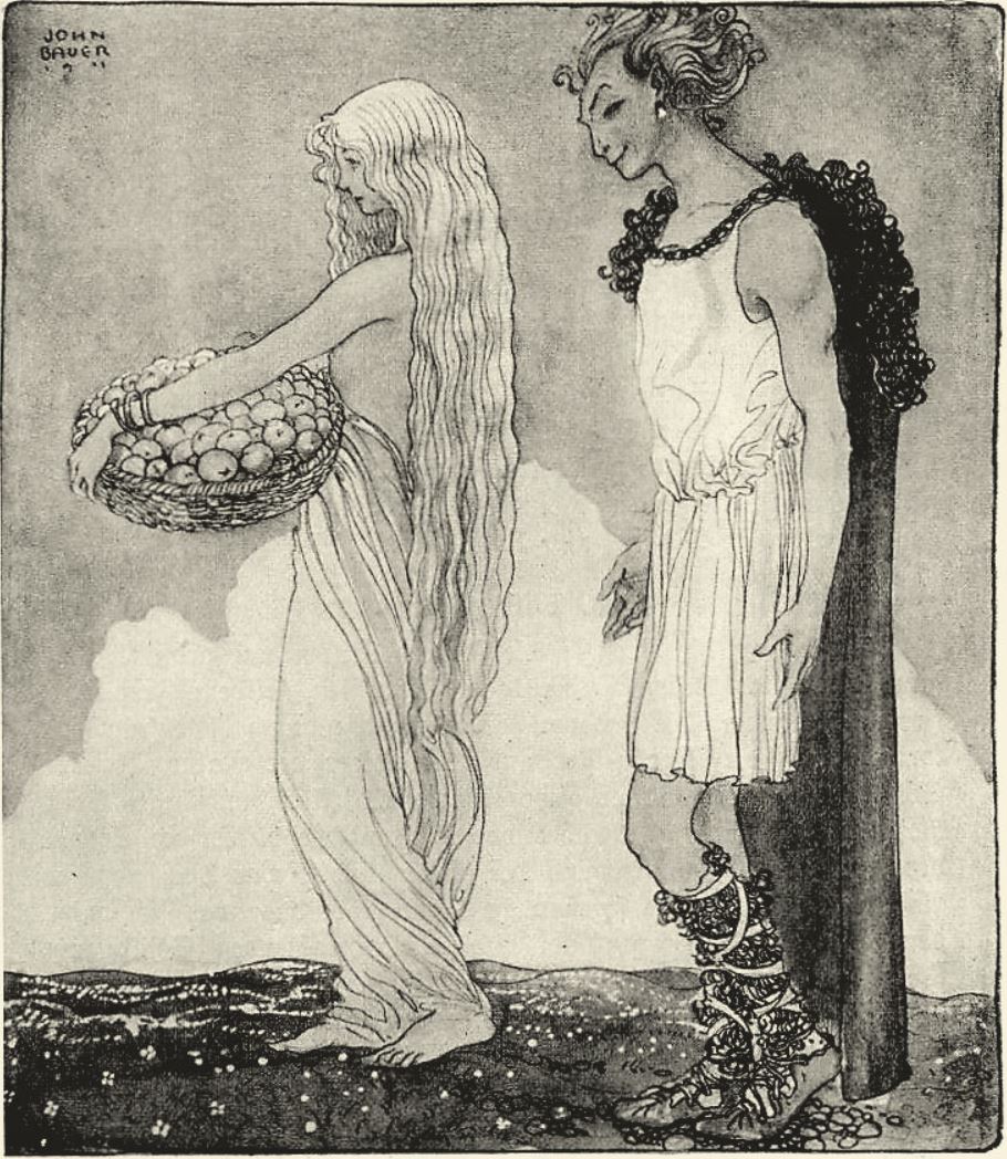 Norse goddess Idun and loki
