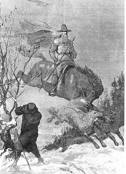 pictures of Odin the viking god hunting