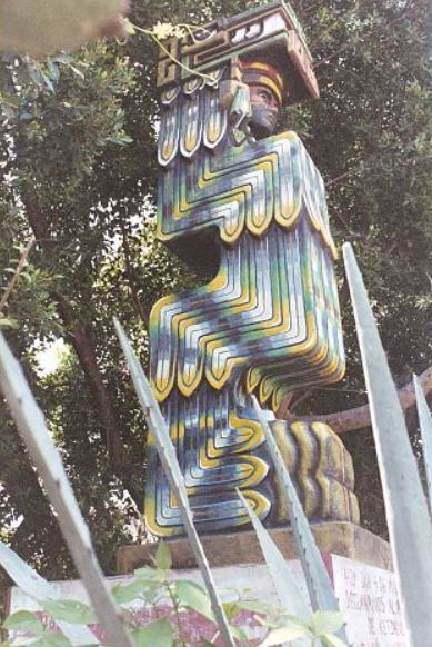 A modern statue of Quetzalcoatl