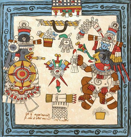 A picture where the Aztec god Xolotl is represented