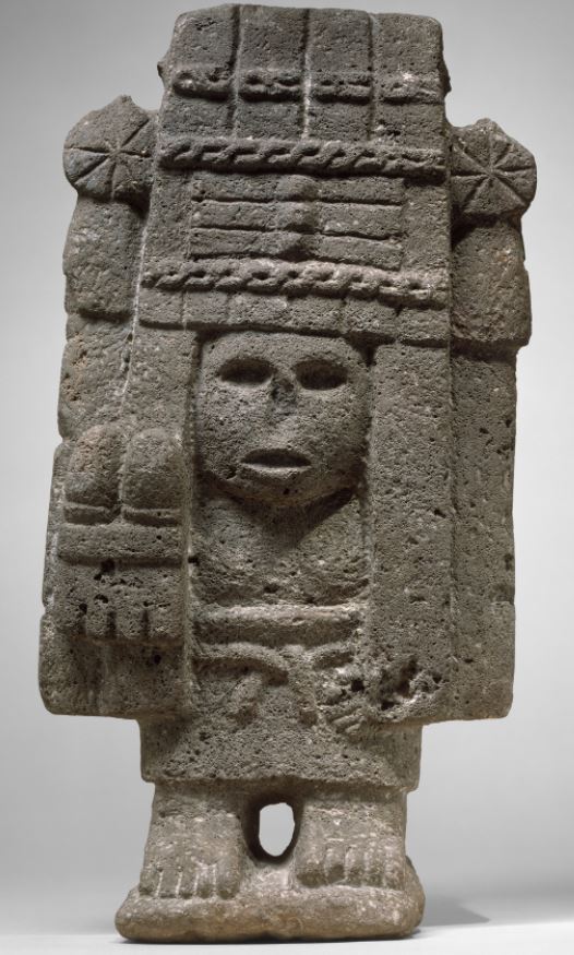 A representation of the aztec goddess Chicomecoatl