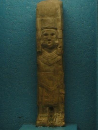 A statue representing the Aztec god Mixcoatl