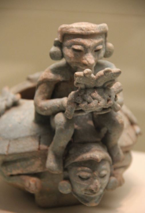 Mayan god Itzamna on a turtle