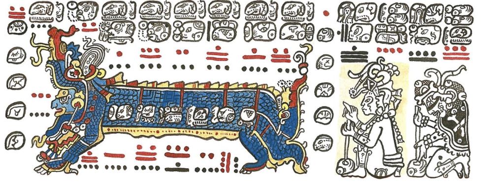 Mayan god Itzamna represented in codex dresdensis